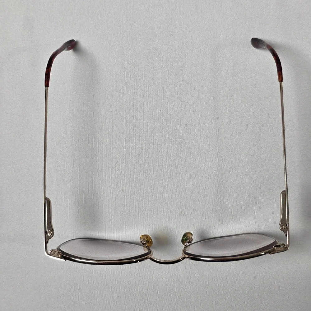 Advantage Eyewear MAY Eyeglass Frames 51-18-140 Gold Amber Oval Handmade Vintage